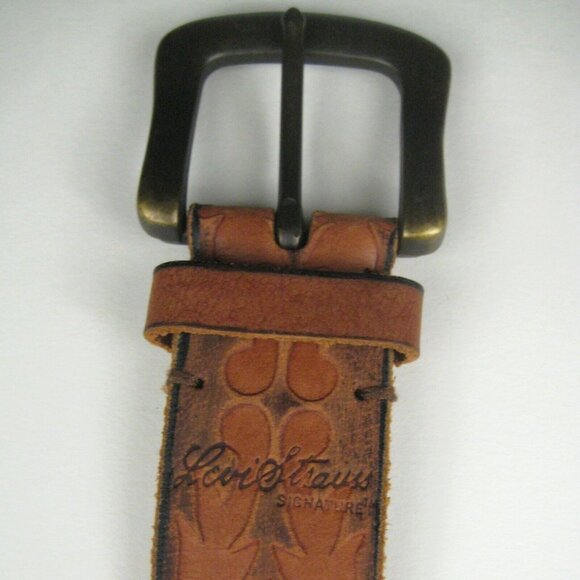 Levi Straus Signature Belt Women Size S 30 In Brown Leather Buckle Studs - Picture 2 of 9